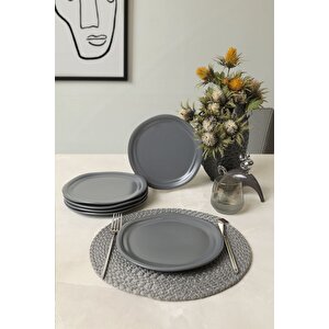 Mat Gri Bloom Pasta Tabağı 24 Cm 6 Adet 959