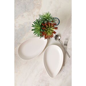 Mat Beyaz Serenity Kayık Tabak 24 Cm 2 Adet 022