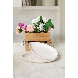 Mat Beyaz Serenity Kayık Tabak 24 Cm 2 Adet 022
