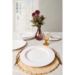 Beyaz Assos Servis Tabağı 28 Cm 6 Adet 006
