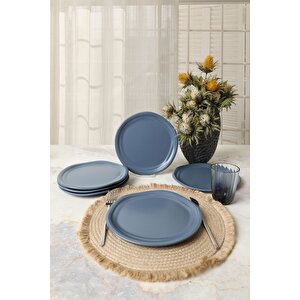 Mat Mavi Bloom Pasta Tabağı 24 Cm 6 Adet 399