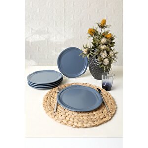 Mat Mavi Bloom Pasta Tabağı 24 Cm 6 Adet 399