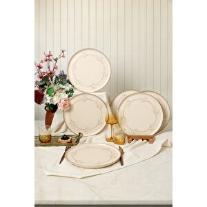 Taupe Bloom Nordıc Servis Tabağı 28 Cm 6 Adet 22528