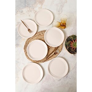 Krem Bloom Pasta Tabağı 24 Cm 6 Adet 030