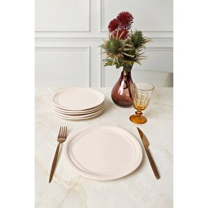 Krem Bloom Pasta Tabağı 24 Cm 6 Adet 030