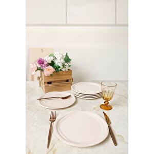 Krem Bloom Pasta Tabağı 24 Cm 6 Adet 030