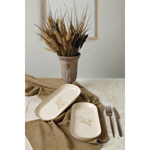 Taupe Bloom Noyan Kayık Tabak 26 Cm 2 Adet 22519