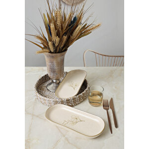 Taupe Bloom Noyan Kayık Tabak 26 Cm 2 Adet 22519