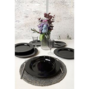 Siyah Assos Servis Tabağı 28 Cm 6 Adet 650
