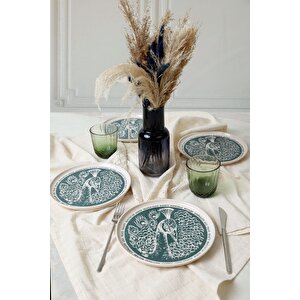 Tavus Kuşu Nordıc Pasta Tabağı 22 Cm 4 Adet 23137