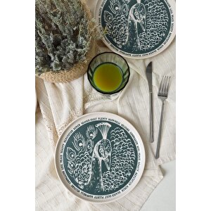 Tavus Kuşu Nordıc Pasta Tabağı 22 Cm 4 Adet 23137