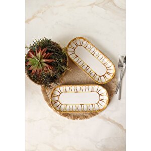 Worn Gold Noyan Kayık Tabak 26 Cm 2 Adet 22967