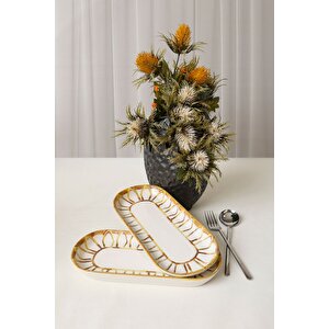 Worn Gold Noyan Kayık Tabak 26 Cm 2 Adet 22967