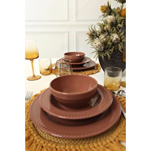 Kahverengi Bella Yemek Takımı 6 Parça 2 Kişilik 605