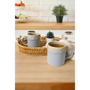 Shizen Gri Silindir Kupa 10 Cm 2 Adet 613