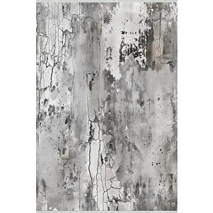 Soyut Desenli Halı – Gri Ve Beyaz – Modern Ve Zamansız Görünüm, Makinede Yıkanabilir, Kaymaz Taban, İnce Ve Katlanabilir Yapı 100x100 cm