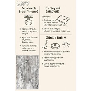 Soyut Desenli Modern Halı – Gri, Beyaz Ve Antrasit – Beton Görünümlü Minimal Tasarım, Makinede Yıkanabilir, Pamuk Taban, Toz Ve Tüy Tutmaz, Robot Süpürge Uyumlu