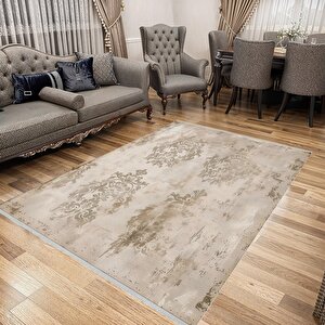 Klasik Damask Desenli Halı – Bej Ve Krem – Zamansız Şıklık, Yıkanabilir, Kaymaz Taban, Kolay Temizlenebilir, İnce Katlanabilir Yapı, Evcil Hayvan Dostu 120x270 cm