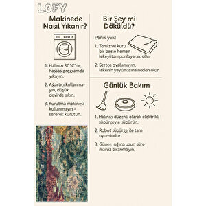 Barok Desenli Halı – Lacivert, Turkuaz Ve Krem Tonları – Zengin Desen Dokusu, Makinede Yıkanabilir, Kaymaz Taban, Toz Tutmaz, Evcil Hayvan Dostu
