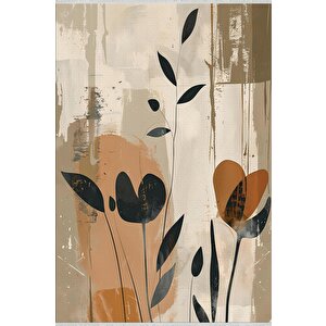 Halı – Bej; Siyah; Turuncu – Çiçekli Desen, Pamuk Dokuma Taban, Makinede Yıkanabilir, Kolay Temizlenebilir, Toz Ve Tüy Tutmaz, Kaymaz, Evcil Hayvan Dostu 160x350 cm