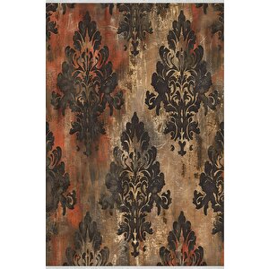 Halı – Lacivert; Sarı – Geometrik Desen, Pamuk Dokuma Taban, Makinede Yıkanabilir, Kolay Temizlenebilir, Toz Ve Tüy Tutmaz, Kaymaz, Evcil Hayvan Dostu 150x150 cm