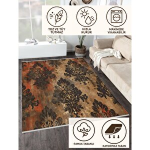 Halı – Lacivert; Sarı – Geometrik Desen, Pamuk Dokuma Taban, Makinede Yıkanabilir, Kolay Temizlenebilir, Toz Ve Tüy Tutmaz, Kaymaz, Evcil Hayvan Dostu