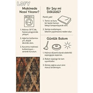 Halı – Lacivert; Sarı – Geometrik Desen, Pamuk Dokuma Taban, Makinede Yıkanabilir, Kolay Temizlenebilir, Toz Ve Tüy Tutmaz, Kaymaz, Evcil Hayvan Dostu