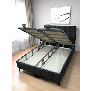 160x200 Çift Kişilik Pedli Yataklı Baza Başlık Takımı – 3’lü Yatak Odası Seti