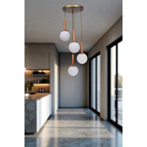 Işil 4 Lü Tepsi̇li̇ Naturel Beyaz Camli Sarkit