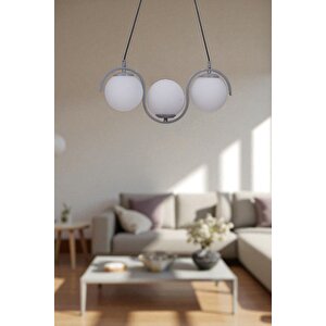 Zoe 3 Lü Gri̇ Beyaz Camli Sarkit