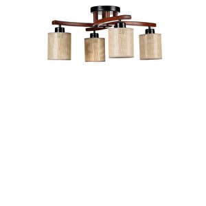 Weston 4 Lü Cevi̇z Petek Abajurlu Plofonyer Avi̇ze