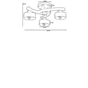 Weston 3 Lü Naturel Metal Başlikli Plofonyer Avi̇ze