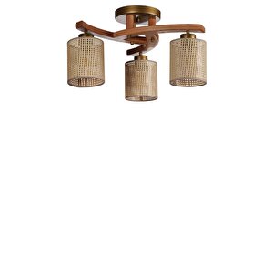 Weston 3 Lü Naturel Petek Abajurlu Plofonyer Avi̇ze