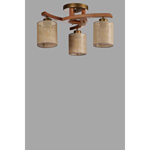 Weston 3 Lü Naturel Petek Abajurlu Plofonyer Avi̇ze