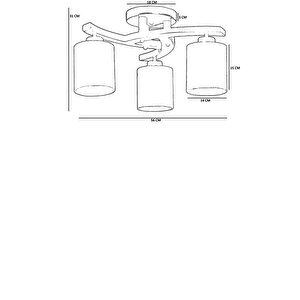 Weston 3 Lü Cevi̇z Petek Abajurlu Plofonyer Avi̇ze