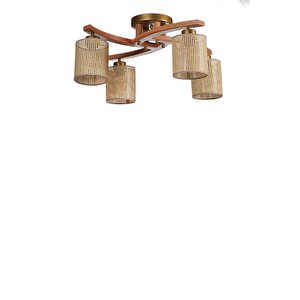 Weston 4 Lü Naturel Petek Abajurlu Plofonyer Avi̇ze