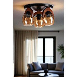 Helena 3 Lü Tepsi̇li̇ Bal Camli Plafonyer Avi̇ze