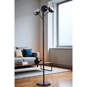 Küre 3 Lü Si̇yah Lambader Metal Başlikli