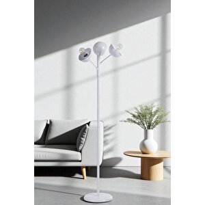 Küre 3 Lü Beyaz Lambader Metal Başlikli