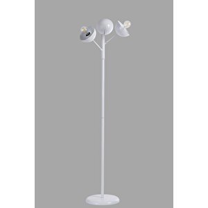 Küre 3 Lü Beyaz Lambader Metal Başlikli