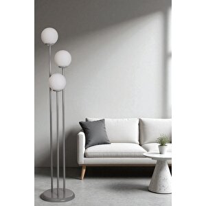 Judy 3 Lü Gri̇ Beyaz Camli Lambader