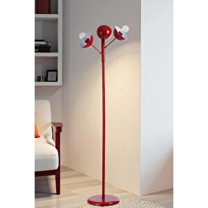 Küre 3 Lü Kirmizi Lambader Metal Başlikli