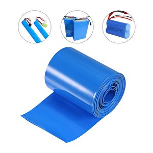3 Mt Pvc Isi Borusu Mavi̇ Shrink 75 Mm 18650 Pi̇l Yalitim Isi Büzülme Kablo Kilifi