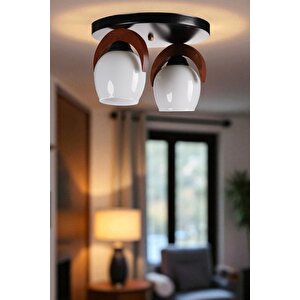 Helena 2 Li̇ Tepsi̇li̇ Beyaz Camli Plafonyer Avi̇ze
