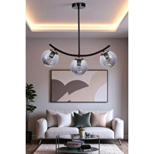 Velvet 3 Lü Si̇yah Füme Camli Plafonyer Avi̇ze