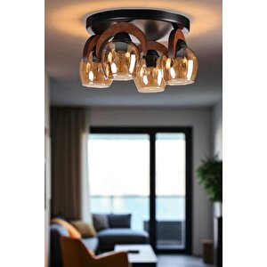 Helena 4 Lü Tepsi̇li̇ Bal Camli Plafonyer Avi̇ze