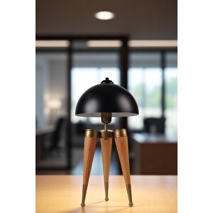 Sti̇l Naturel Si̇yah Retro Başlikli Masa Lambasi