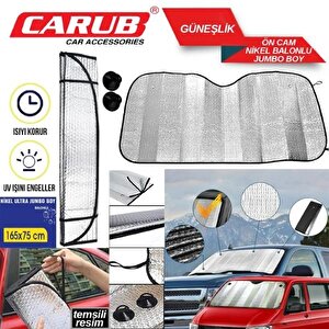 Ön Cam Güneşliği Jumbo Büyük Boy Nikel Balonlu Sert Tip 165x75