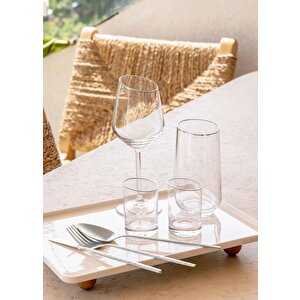 The Mia Gina Kahve Yanı Su Bardağı Gümüş 6lı Set