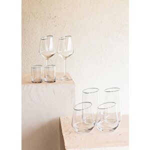 The Mia Gina Kahve Yanı Su Bardağı Gümüş 6lı Set